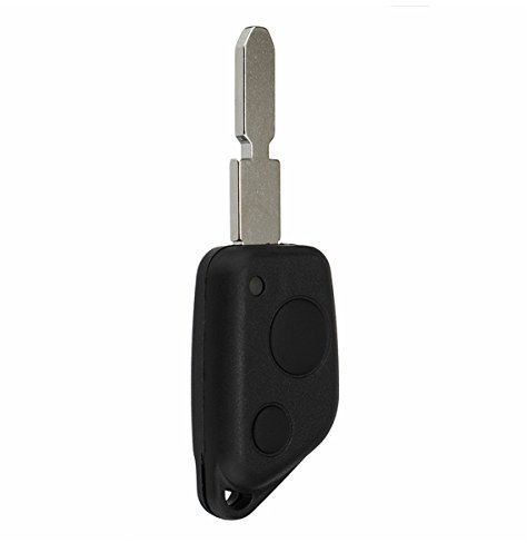 MOMOALA MOMOALA 2 Boutons Noir Non-Coupe Lame Télécommande Porte-Clés Cas De Remplacement pour Peugeot 406 306