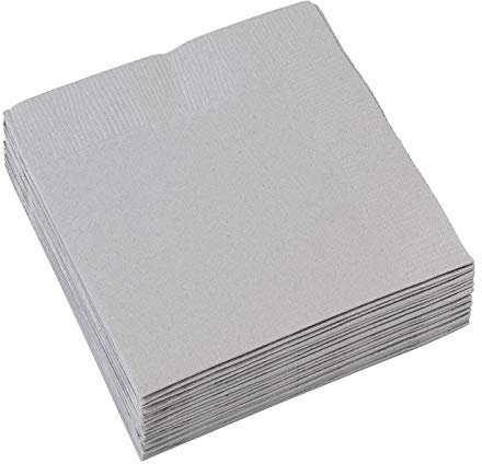 PARTY DISCOUNT Cocktail Servietten Silber, 25 cm, 20 Stück
