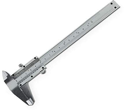 Molinter Messschieber mit Feststellschraube Rostfreier Stahl Messwerkzeug Schieblehre Stahlmaßstab Lineal mit Aufbewahrungskiste (200MM)