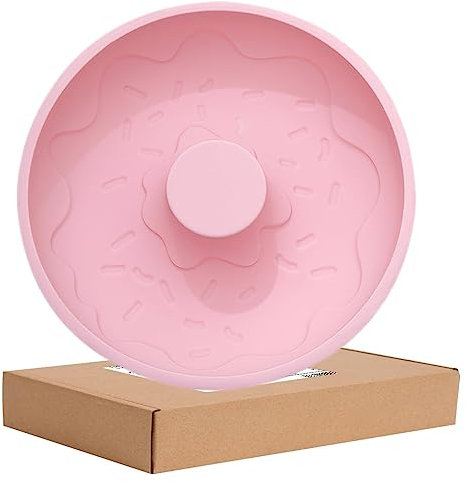 REKIDOOL Big Size Silicone Donuts Pan Non-stick Cake Baking Molds for Bagel and Doughnut (8 Inch Pink)