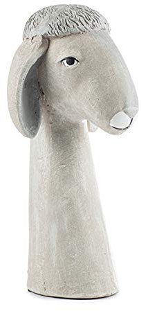 Kopf Tierkopf Kopfskulptur Gips I Schaf I beige I Höhe 32 cm I Aufsteller Tier Büste Gipskopf Wohnaccesoires Fensterdeko Tischdeko Ostern Osterdeko