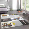 CARPETIA Spiel Teppich Kinderzimmer Baustelle Straßenschilder Bagger Kran Creme grau gelb Größe 120x170 cm