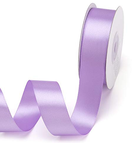 IHKFILAN Satinband, in Orchidee (25 mm x 22.86 m), matt glänzendes Geschenkband, edles Schleifenband zum Dekorieren & Basteln, zum Einpacken besonderer Geschenke, für Hochzeiten, Taufen, uvm