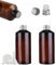 TIANZD 3 Pièces 200ml Vides Marron Bouteilles en Plastique D'huile Essentielle avec Bouchon Scellé à Vis en Aluminium Argent, Réducteur d'orifice apour Huiles Essentielles Aromathérapie Cosmétique
