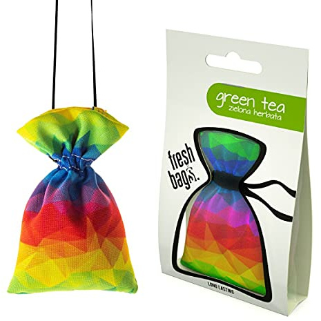 Fresh Bags Lufterfrischer für Auto, Haus, Büro, als Raumdurft, im Kleiderschrank, belebend und innovativen Design (ABSTRACT green tea)