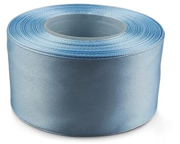 Netuno 1x Satinband Himmelblau 50 mm x 32 m rotes Geschenkband Hochzeit Deko Stoffband Schleifen farbig zum Verpacken Dekoration Geschenke Schleifenband bunt Schleifenbänder Satinbänder