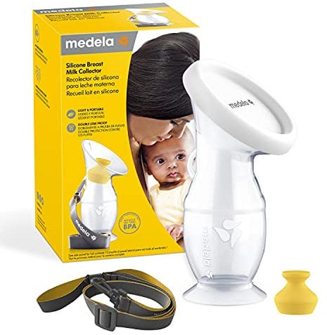 Medela Silicone Breast Milk Collector, Milk Saver with Spill-Resistant Stopper, Suction Base and Lanyard, 3.4 oz/100 mL