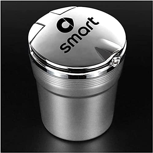 WQEFWR Auto Aschenbecher Mit Deckel FüR Smart 451 Brabus Smart Fortwo 453 Forfour, Flammhemmender Tragbar Einfache Reinigung Rauchlos Feuerfest ZubehöR, Abnehmbare Multifunktions FüR Auto