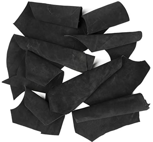 Andracor Veloursleder Reste - Bastel-Leder Raulederstücke - schwarz - Gewicht: 1.5 kg