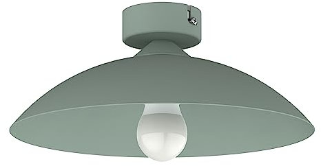 L+ Deckenleuchte aus Metall, Kuppelform, Durchmesser 30 cm, Farbe mattgrün, Made in Italy