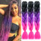 Extension per Treccine Africane Extension Capelli Finti per Treccine Afro 24 Ombre Treccia Capelli Sintetici Crochet Twist Jumbo Braids confezione da 3 (Nero/Viola/Rosa Scuro)