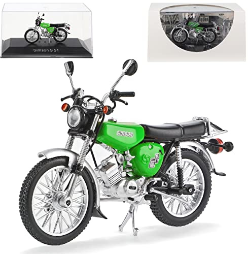 Ixo Defekte Vitrine Simson S 51 Saft Grün 1980-1990 DDR Mokick Moped 1/24 Atlas Modell Motorrad