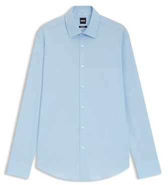 BOSS Mens H-JOE-kent-C1-214 Easy-Iron Regular-fit Shirt in Stretch-Cotton poplin