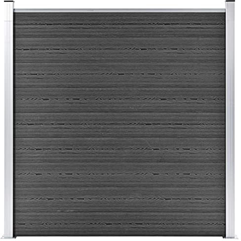 Tidyard Zaunelement Gartenzaun Sichtschutzzaun Windschutzzaun Lamellenzaun Garteneingrenzung Windschutz Sichtschutz Zaun Element Dichtzaun Terrasse Garten WPC 180x186 cm Schwarz