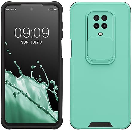 kwmobile Coque Compatible avec Xiaomi Redmi Note 9S / 9 Pro / 9 Pro Max - Housse Smartphone en TPU avec Protection pour Appareil Photo - Menthe glaciale