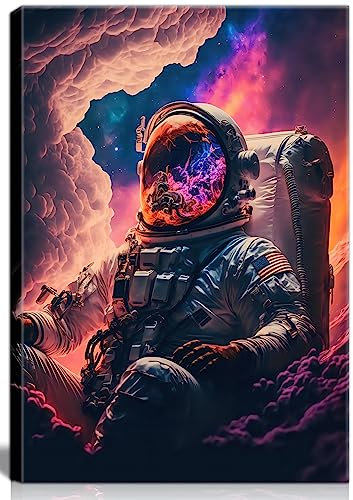 Gerahmte Astronauten-Wandkunst Weltraum Popkultur Graffiti Straßenkunst Malerei Bilder Wanddekoration Leinwand Drucke Moderne Geschenke für Mann Kunstwerk Raum Jungenzimmer Heimdekoration für