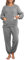 Yutdeng Pigiama Set Invernale di Caldo Pile Unisex Pigiami Due Pezzi da Donna e Uomo Abbigliamento da Notte Maniche Lunghe e Pantaloni con Tasche Pigiami Loungewear Tuta Casa,Grigio Scuro,M
