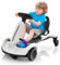 GOPLUS Kinder Driftkart, Gokart mit 2-Fach verstellbarem Sitz & Driftfunktion bis 4,8 km/h, Elektroauto mit Sicherheitsgurt, Hupe & Motorengeräuschen für 3-8 Jahre, bis 25 kg belastbar (Weiß)