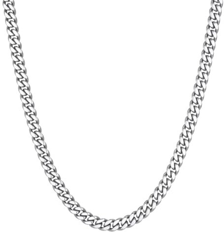 VEXXS Panzerkette Kubanisch Edelstahl 18 Karat Vergoldet 6mm halskette Herren Kette09