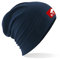 Beanie Mütze mit Göktürk Flagge Türk Fahne Bozkurt Ayyildiz Türkiye für Herren Damen und Kinder (DE/NL/SE/PL, Alphanumerisch, Einheitsgröße, Navyblau)