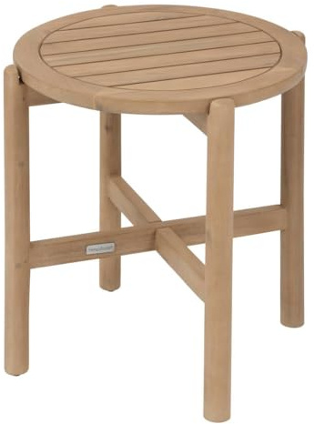 Hespéride – Runder Gartentisch Deona, Beige – 50 x 54 cm – Akazie – Gartenmöbel für Terrasse, Balkon, Patio