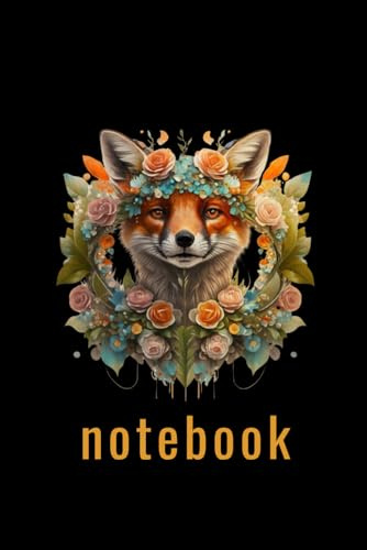 notebook: stunning notebook with fox and flowers
