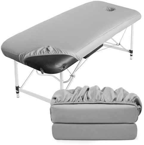 Tvvcalk 2pcs Massageliege Bezug, Waschbar Spannbezug für Massageliege, Bezug für Massageliege Atmungsaktive 70 x 190 x12cm, Grau