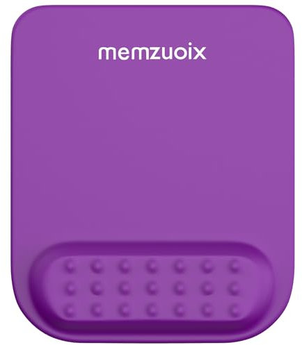 memzuoix Tapis de Souris Ergonomique avec Support pour Poignet, Mousse à Mémoire Premium pour Soulagement de la Douleur, Base Antidérapante en PU pour Un Contrôle Stable et Fluide - Pourpre