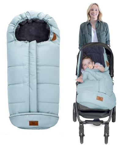 Miracle Baby Saco Silla Paseo Universal Invierno,Mantener Caliente、Impermeable Saco para Cochecito Bebe Antideslizante,Apto para Todo Tipo de cochecitos para bebés de 0 a 4 años(Básico,Frijol Verde)