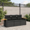 Festnight Gartensofa mit Stauraum Balkon Sofa 3 Sitzer Rattan Sofa Balkon Lounge Lounge Sofa Outdoor Rattansofa Gartenlounge Klein Balkonmöbel Gartenmöbel Sitzecke Balkon Klein