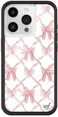 Wildflower On Pointe, kompatibel mit Apple iPhone 16 Pro, Pink White Bows Wf Girl Aesthetic Ballet Cute Trendy – Schützender schwarzer Stoßschutz, 1,2 m Falltest-Zertifiziert, kleines Unternehmen im