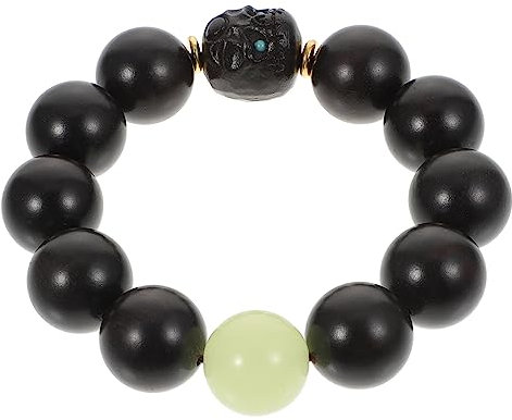 WRITWAA Schwarzes Ebenholz Buddhistische Perlen Armband 1 Stück