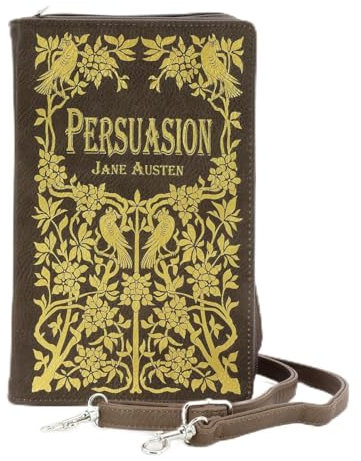 Jane Austen Persuasion Book Clutch Crossbody-Tasche für Damen, Braun