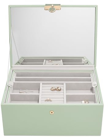 Stackers Sage Green Luxury Classic Jewellery Box