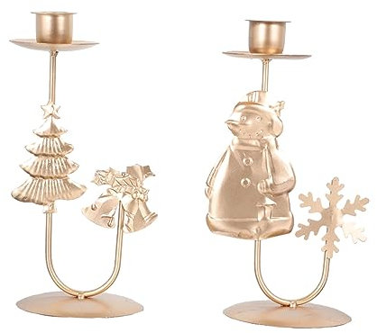 Zerodeko 2sets Weihnachten Kerzenhalter Schneeflocke Glocke Weihnachten Baum Abendessen Tafelaufsatz 2 Stücke * 2