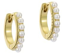 Ted Baker London Persia Pearl Huggie Ohrringe für Frauen (Gold/Perle), Messing, kein Edelstein, Messing, Perle