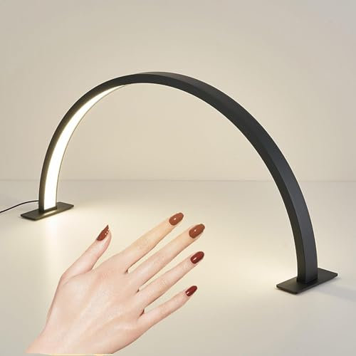 MIDUOLAI Halbmond Licht FüR Nageltisch, Halbmond Licht Mit Leuchtendem Diamant, Led-Lampe FüR Nagelkunst, WimpernverläNgerung, TäTowieren Hautpflege,Schwarz,Without Diamonds