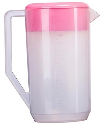 MOLUCKFU Jarra de Plástico Rosa con Tapa Hervidor Medidor de 4000 Ml Jarra de Agua con Escala Hervidor de Agua Fría