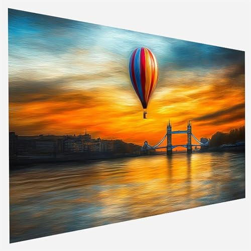 Peinture par numéros pour enfants adultes - Peinture à l'huile à la main-Peinture Numero-Montgolfière Paint by Numbers-Tableau a Peindre avec Numero Adulte Décoration de la maison-30x60cm-Tamise E-L-0