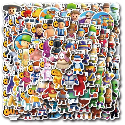 110 Pcs Stumble Guy Stickers for Laptop, Cool Decals for Teens Kids Boys Skateboard Phone
