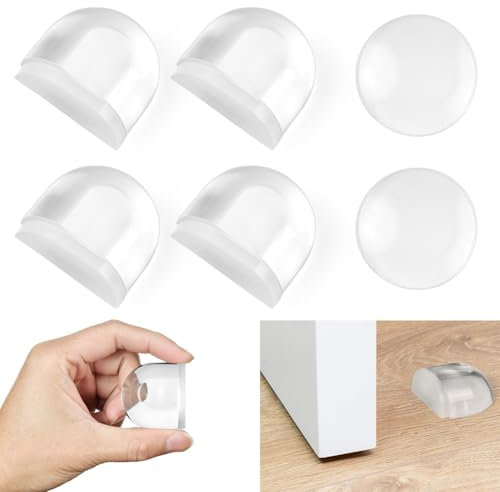 AOOTE Topes para Puertas Transparente Autoadhesivo, 6 Piezas Tope de Puerta para Suel, Tope Puerta Adhesivo Protección de Pared y Muebles, Topes Puertas Suelo Autoadhesivos Protegen y Reducen Ruido