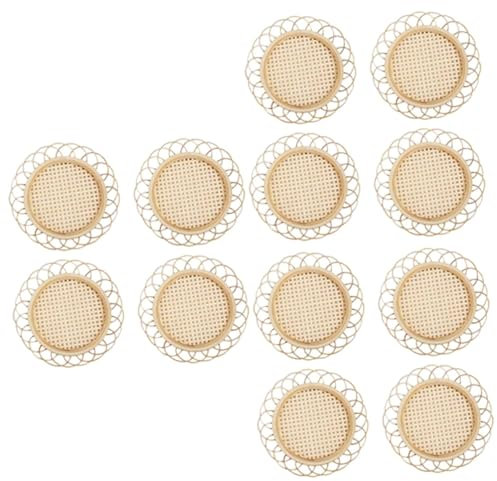 Ciieeo 3 Ensembles Dessous De Verre en Décor Montagnes Russes Faites À La Main Pot Bouilloire Jouets Montagnes Russes Ovales Tasse De Montagnes Russes À Thé Beige 4 Pièces * 3