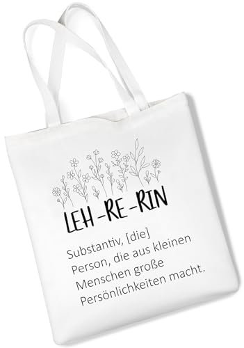 Otuuz Dankesgeschenk für Lehrerin Beste Lehrerin Geschenke Erzieher Tasche Lehrer Jutebeutel Lehrerin Beutel mit Spruch Geschenke für Lehrerinnen Abschied Abschiedsgeschenk für Erzieher(Blumen)