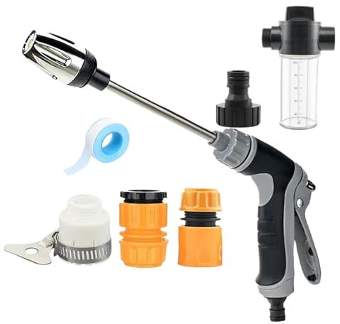 Laveuse à haute pression, turbowasher, pulvérisateur plus nettoyant à haute pression à haute pression, buse de tuyau de lave-glace à haute pression rotatif, avec puissant flux J-ET, motifs de pulvéris