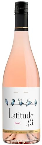 Latitude 43 Côtes de Provence Rosé Wine 75 cl – French Dry Rosé from Plaine des Maures with Rose Petal & Summer Berries Aromas, Crisp Mineral Finish – 12.5% ABV