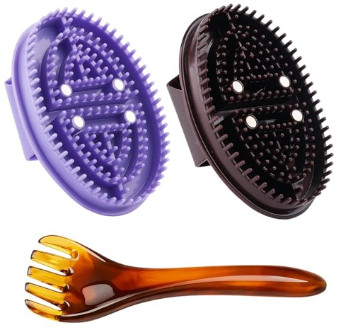 3Pcs Meridian Massage Brush, Professional Body Care Tools for Belly and Full Body Massage, Three-Piece Massage Brush Kit with Massage Comb, Ergonomic Design for Muscle Relaxation and Spa Treatment