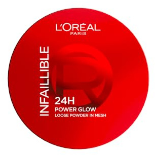 L'Oréal Paris Loose Powder, Infallible 24 Hour Glow, Shade Medium | Glow-Boosting Highlighting Powder, Weightless Up To 24H Wear, Nano-Sized Pearls For Radiant Skin