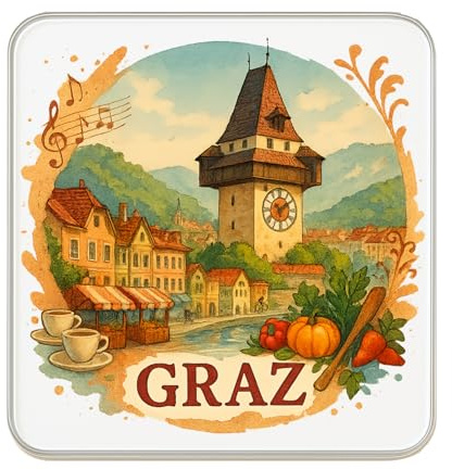 Graz, Österreich Kühlschrankmagnet, Reise-Souvenir, Sammlerstück, Geschenk
