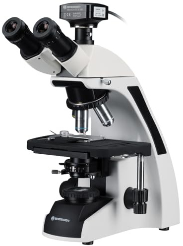 Bresser Mikroskop Set mit MikroCamII 9MP 4K Kamera, unendlich korrigierte Optik, planachromatische Objektive, große WF 10x Okulare, ideal für Labor und Forschung