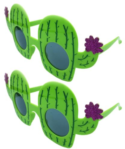 Party Kostümbrille 2 Paar Abs Grün für Feier und Foto Deko Halloween Feier | Leichte Party Accessoires in Kaktusform, Angenehm zu Tragen, 2 Paar für Feste und Mottoabende